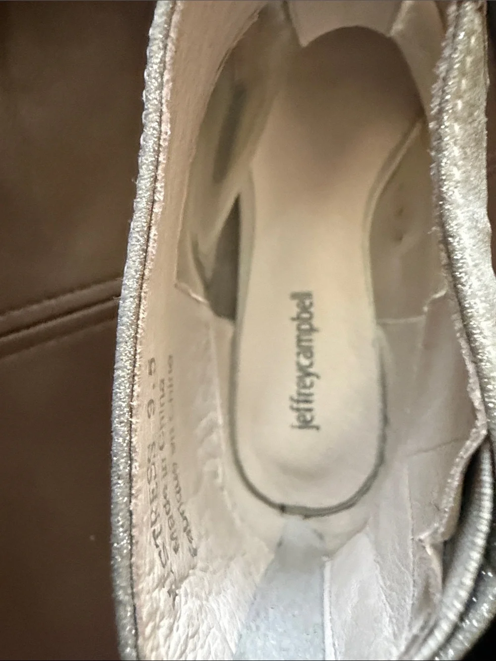 Jeffrey Campbell Clear Panel Silver Glitter Pointed-Toe Ankle Boots 9.5